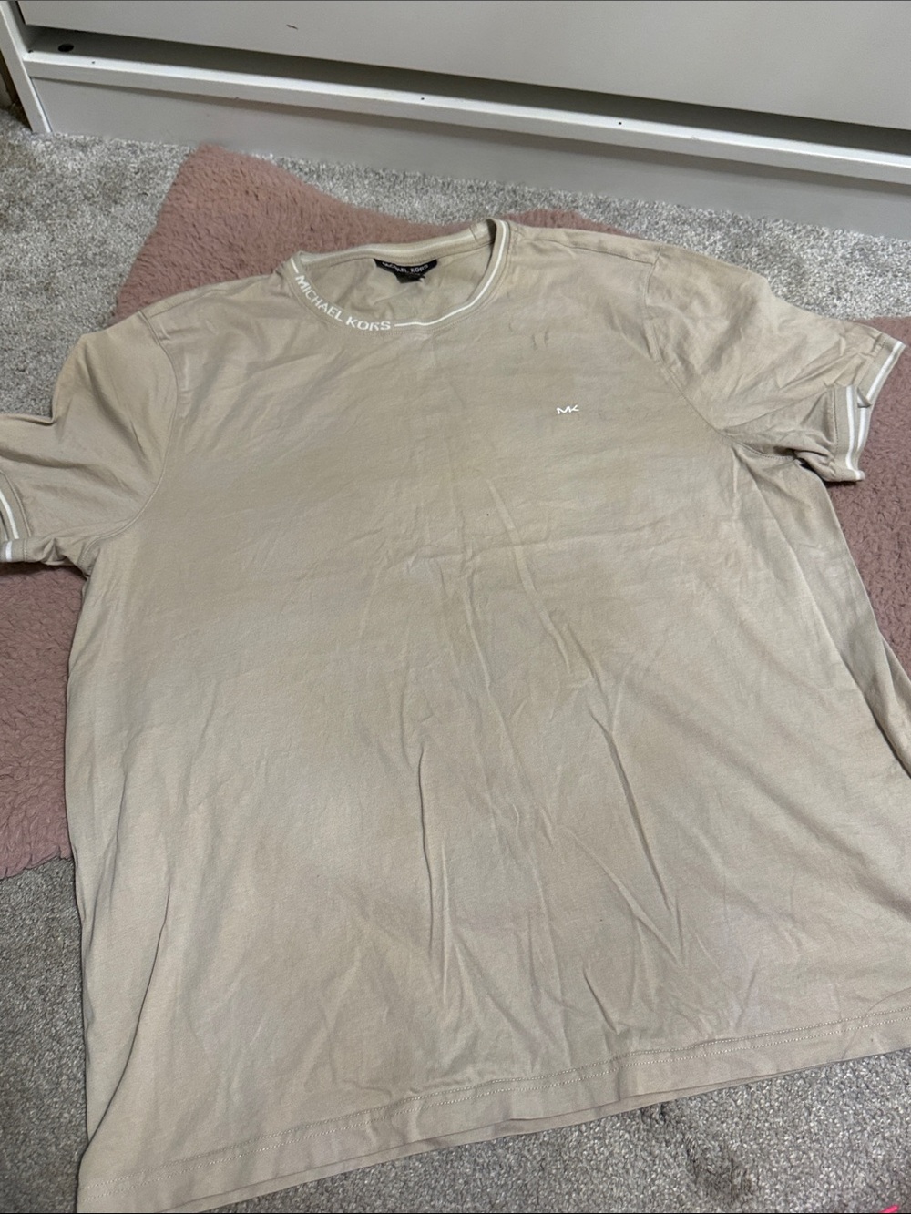 Michael Kors Men's Short-Sleeve Crewneck Tee in Taupe